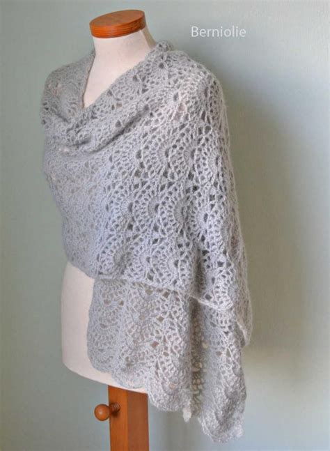 Silver Crochet Shawl Pattern Pdf By Berniolie On Zibbet Shawl Crochet