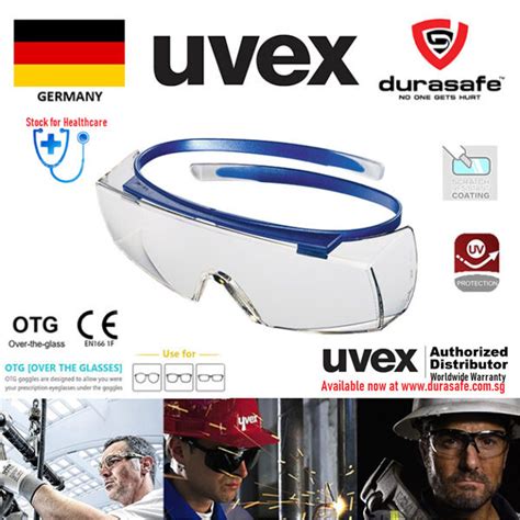 Uvex 9169260 Super Over The Glass Otg Safety Glasses Blue Frame Clear Optidur Nchi Res Len