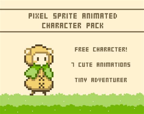 Pixel Adventurer Free Animated Sprite Character By Florassence