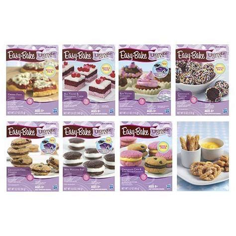 Easy Bake Oven Refills Set Of 8 Kits Truffles Cakes Pies Pretzels Cookies Pizza This