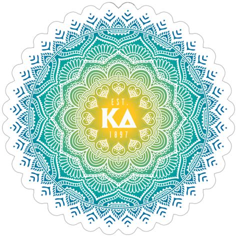 Yellow And Blue Kappa Delta Mandala Sticker