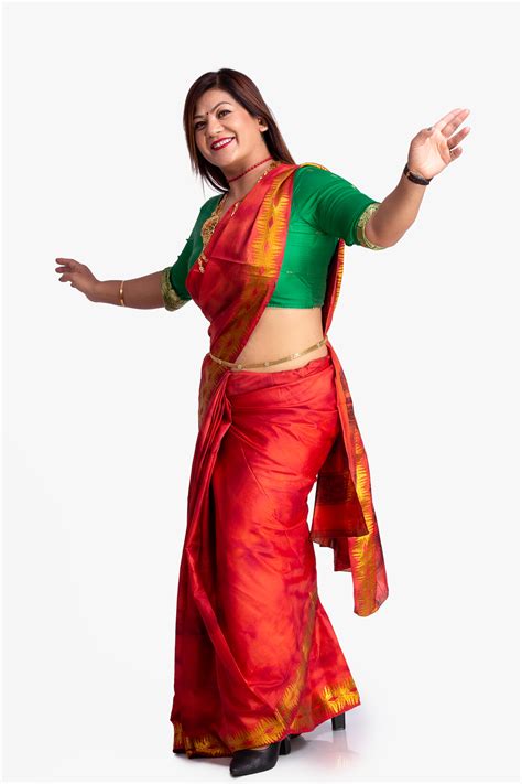 Authentic Nepali Woman Dancing In Red Saree And Gold Ornaments During Teej Festival Photos Nepal