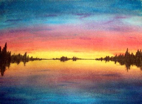 Sunset Watercolor Painting At Explore Collection