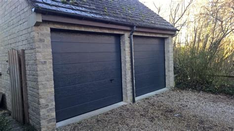 Novoferm side sectional garage doors are available for garage door openings of up to 6m in width. Pair of iso20 Sectional Garage Doors in RAL 7016 - Elite GD