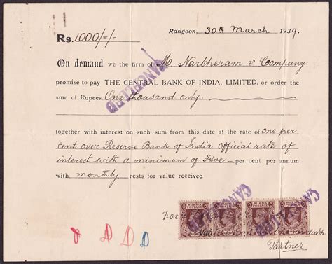 A document, used especially in international trade, that orders a person or organization to pay a…. File:R1000 Rangoon 1939 promissory note.jpg - Wikimedia ...