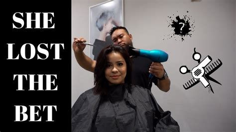 Barber Cuts Wife S Hair Youtube