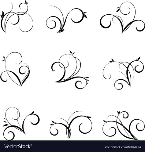 Flourishes And Swirls Collection Royalty Free Vector Image