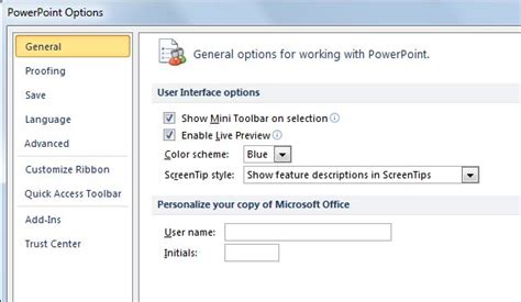Learn More About Powerpoint Options