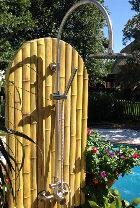 The spacious bath area is large enough to support multiple people at once, so it's ideal for a guest house or pool house. SunRinse Outdoor Showers - Custom made Outdoor Shower for ...