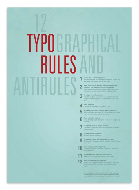 Typography Poster Lettering Design Typography Rules Typography Poster