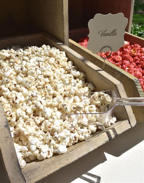 A Popcorn Bar Perfect For A Rustic Wedding See All The Sweet Details