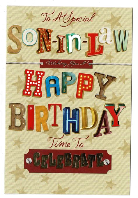Son In Law Birthday Card To A Special Son In Law Wishing You A Happy