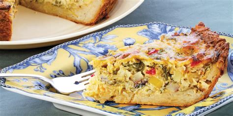 Spring Vegetable Quiche With New Potatoes Arugula And Cheddar Recipe