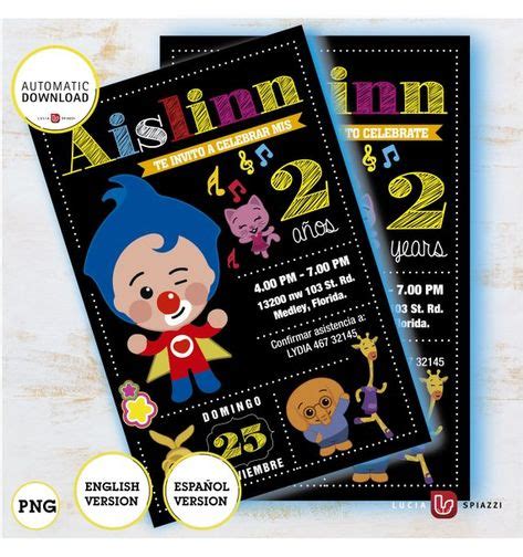 Clown Plim Plim Card Plim Plim Pdf Instant Digital Download A Printable Invitation Card