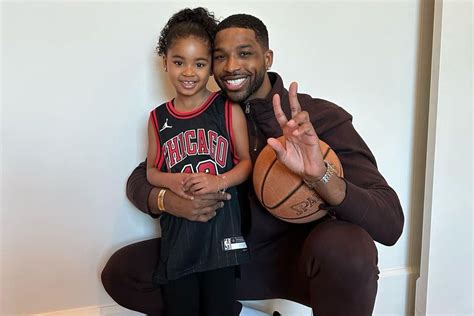 Tristan Thompson Poses With Daughter True On School Jersey Day Photos