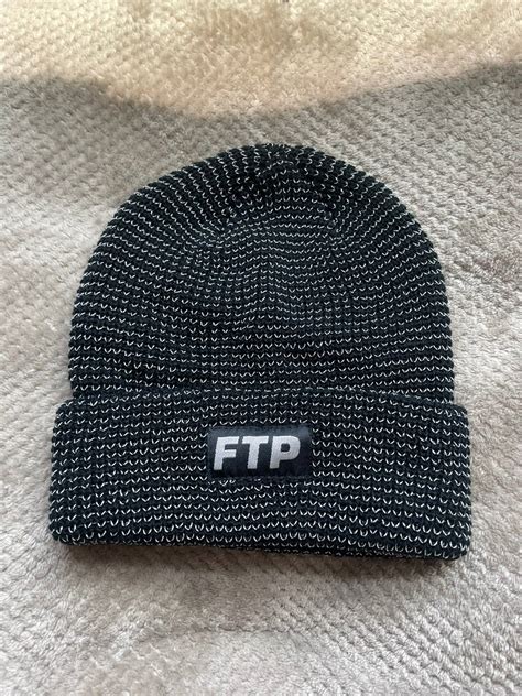 fuck the population ftp reflective knit beanie grailed