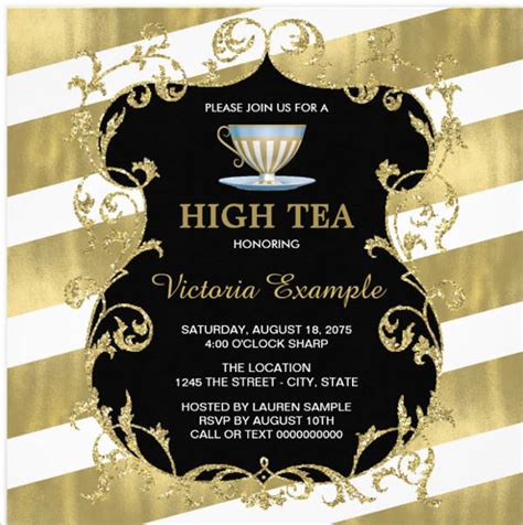 .invite, high tea themed ladies event ideas, vintage kids birthday supplies, printed or fill in the blank card. 9+ Tea Party Invitation Templates Free Download ...