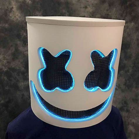Led Marshmello Dj Mask Full Head Helmet Cosplay Disfraces Carnaval
