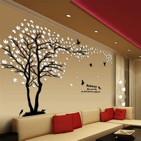 Big Size Lovers Tree Acrylic Wall Stickers For Living Room Tv Sofa Wall