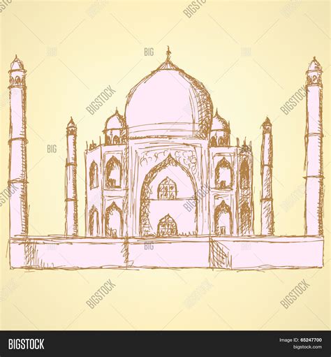 Sketch Taj Mahal Vector And Photo Free Trial Bigstock