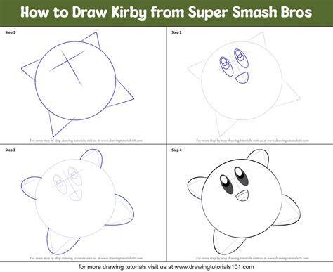 How To Draw Kirby From Super Smash Bros Printable Step By Step Drawing