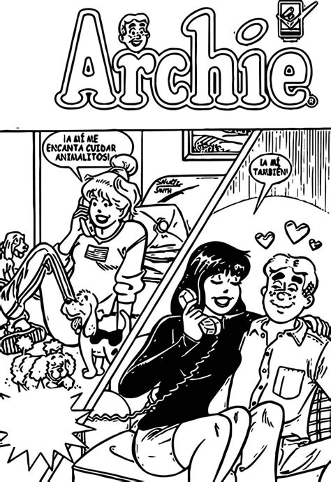 archie comics phono coloring page