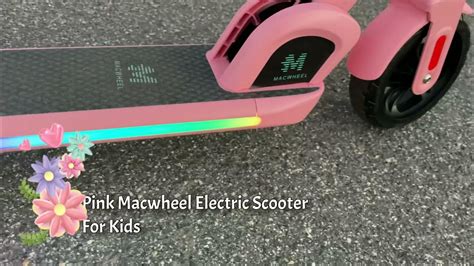 Macwheel Pink Electric Scooter For Kids Wled Lights Ul Listed