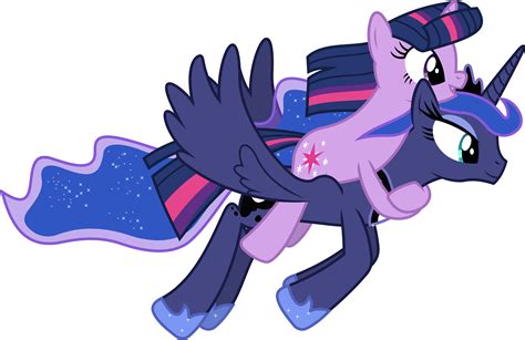 Princess Luna And Twilight Sparkle Flying By 90sigma On