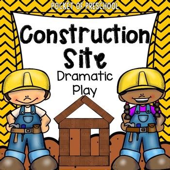 Pic of a construction site, having excavators. Construction Site Dramatic Play by Pocket of Preschool | TpT