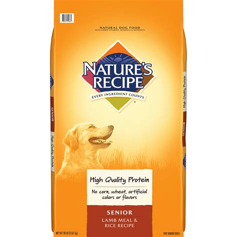 Nature's recipe does not use any artificial food coloring dyes. Nature's Recipe Senior Dog Food, Lamb Meal Rice Recipe, 30 ...