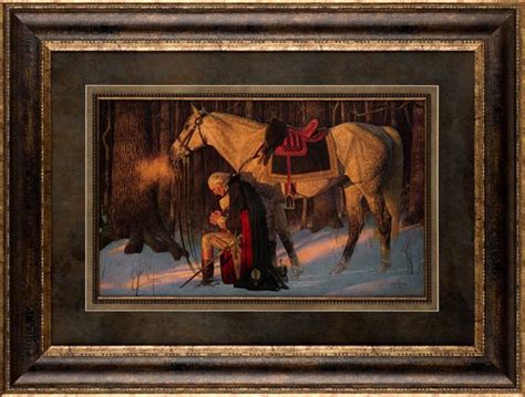 Prayer At Valley Forge 27x36 Framed Print With Glass By Arnold