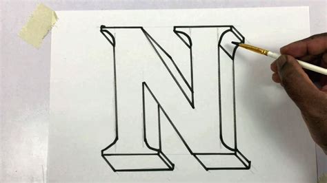 Como Dibujar Letras En 3d Letra N How To Draw The Letter N 3d Dibujar