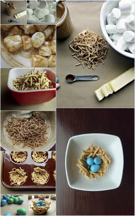 Some ideas for projects that adults can get crafty on! a Easy Easter DIY Crafts- Edible bird nest treat - Dump A Day