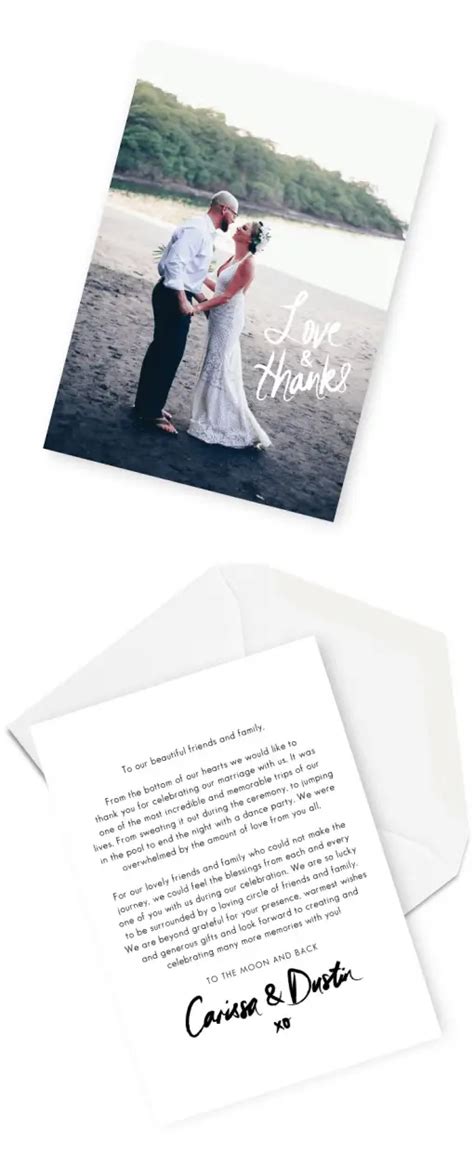 Wedding Thank You Cards Wording Samples From Bride And Groom