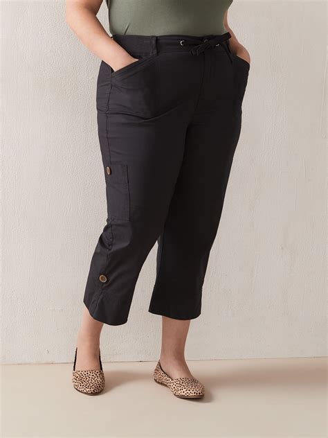 Solid Coloured Twill Capri In Every Story Penningtons