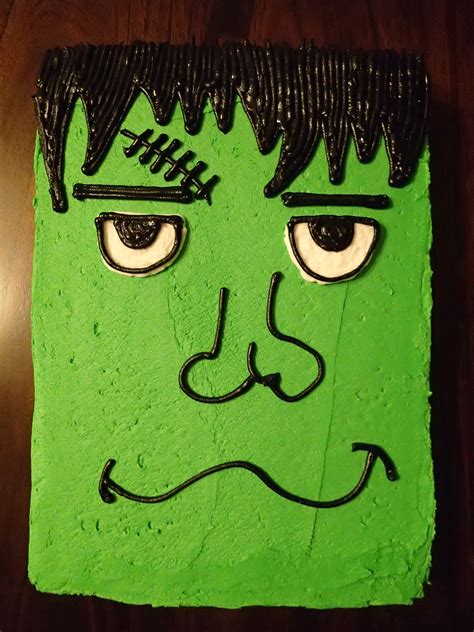 Oct2013 - Cake - Halloween - Monster - Frankenstein - easy sheet cake ...