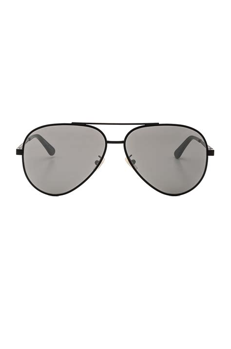 saint laurent classic 11 zero sunglasses in matte black and silver fwrd