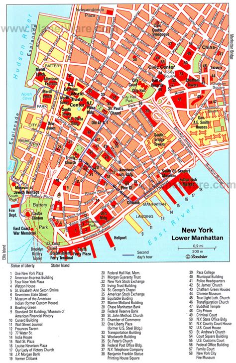 Detailed Map Of Lower Manhattan Lower Manhattan Detailed Map Vidiani