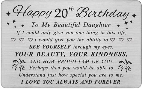 Degasken Daughter 20th Birthday Card Birthday Ts For