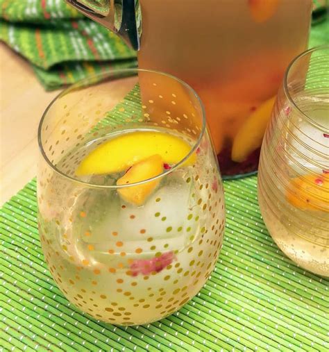 Sparkling Peach Sangria With White Wine Namaste Home Cooking