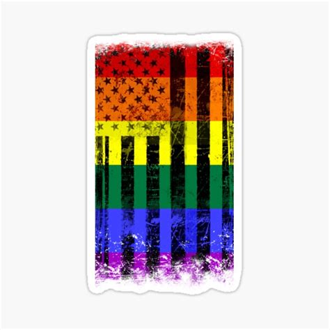 American Flag Rainbow Gay Pride Colors Sticker For Sale By