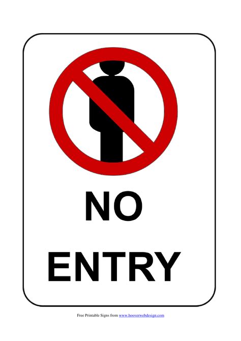 Printable No Entry Sign