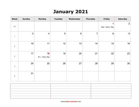 Blank 2 Page 2021 Calendar Calendar Template Printable