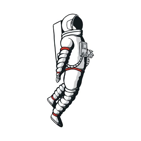 Realistic Illustration Of A Floating Astronaut Creative Vector Drawing