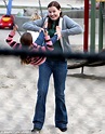 Geena Davis the devoted mother-of-three takes her children to the park ...