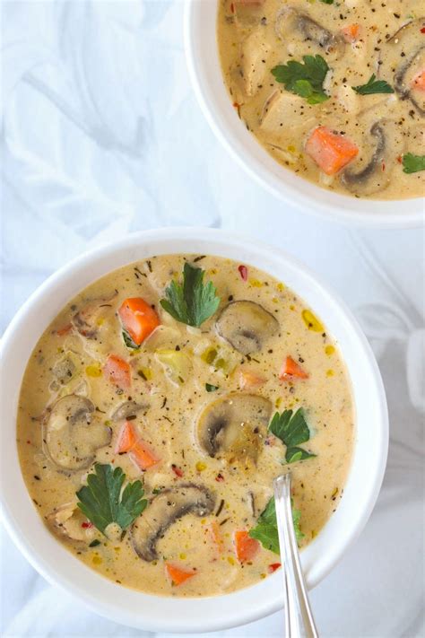 Creamy Chicken Mushroom Rice Soup That Spicy Chick