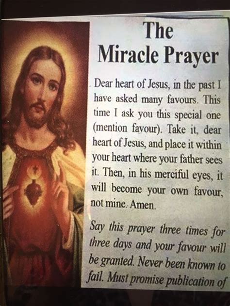 The Miracle Prayer Said X A Day In Miracle Prayer Novena Prayers Sunday Prayer