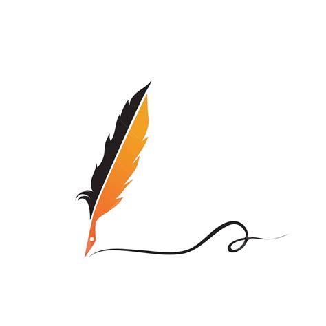 Feather Pen Logo Template Style Decoration Banner Vector Style