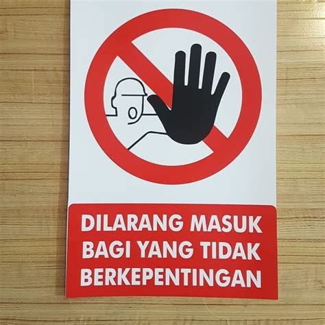 Jual Dilarang Masuk Bagi Yang Tidak Berkepentingan 20x15cm Sticker Sign