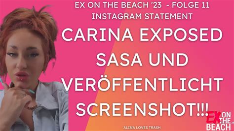 carina exposed sasa mit privatchat 🗣️ ex on the beach carina vs sasa instagram statement folge